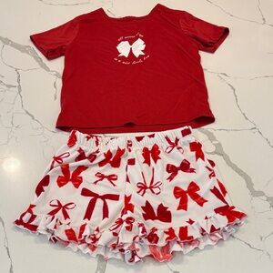 Cat & Jack Red and White Kids Pajama Set